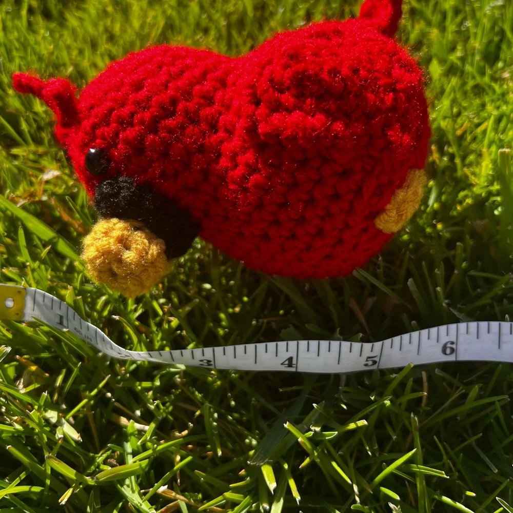 Hand Crocheted Ruby the Cardinal Stuffed Animal Plushie! - Picture 5 of 11